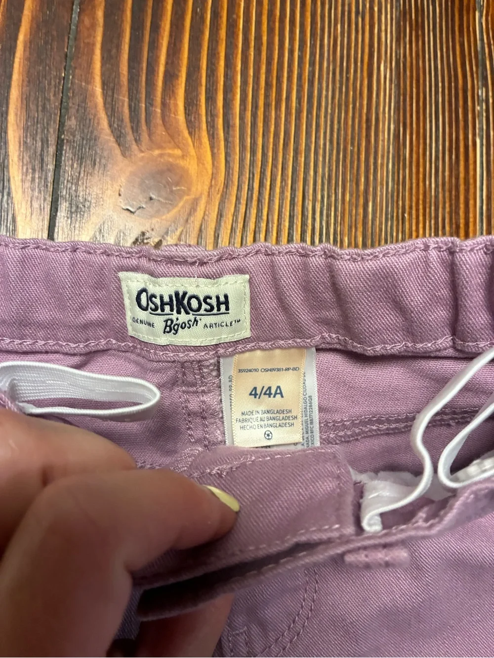 Girls 4t Denim Shorts - purple & white